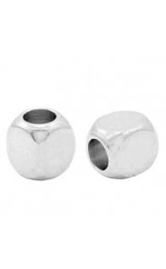 DQ metal beads Cube 4mm Antique silver